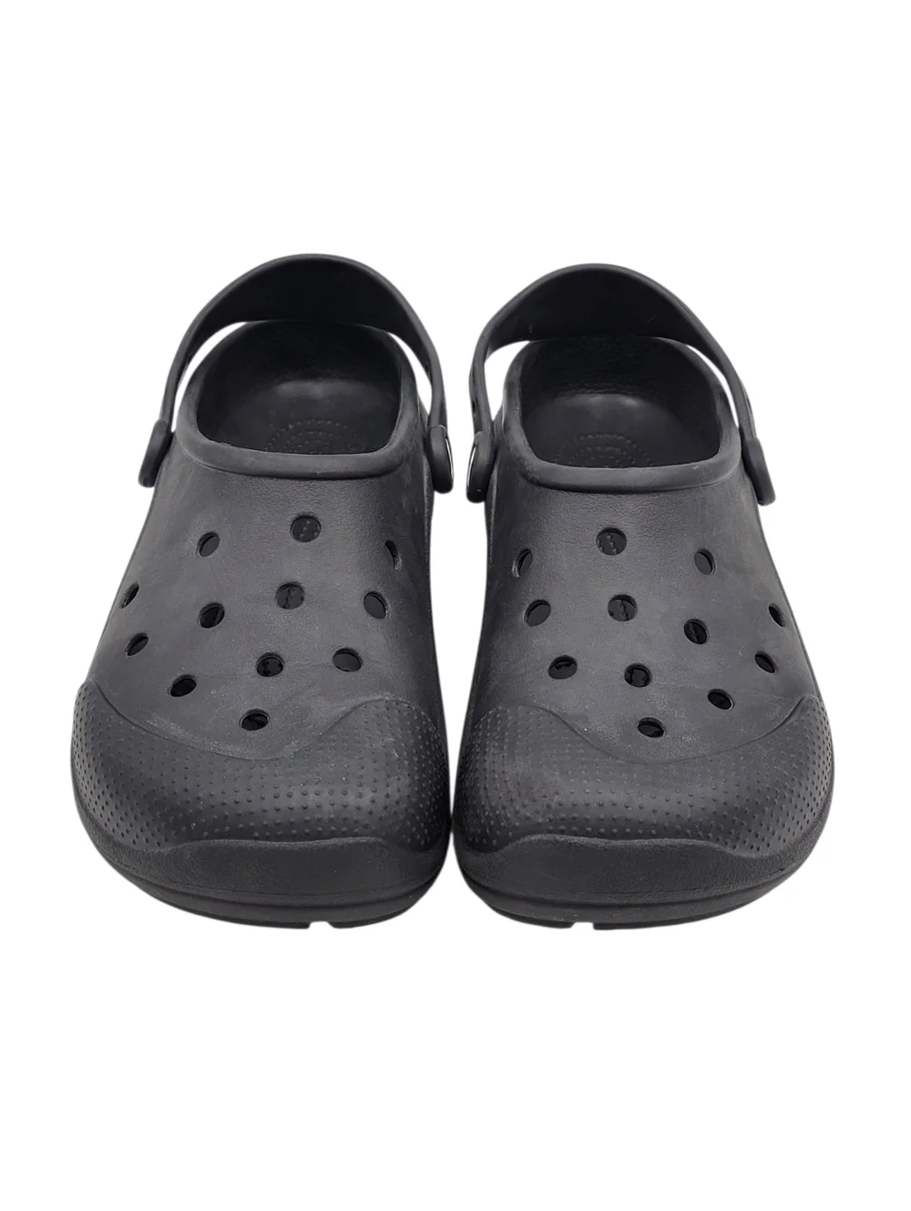 Crocs Classic Sandals Men Size 12 Black Pivoting Heel Strap Ventilation Ports